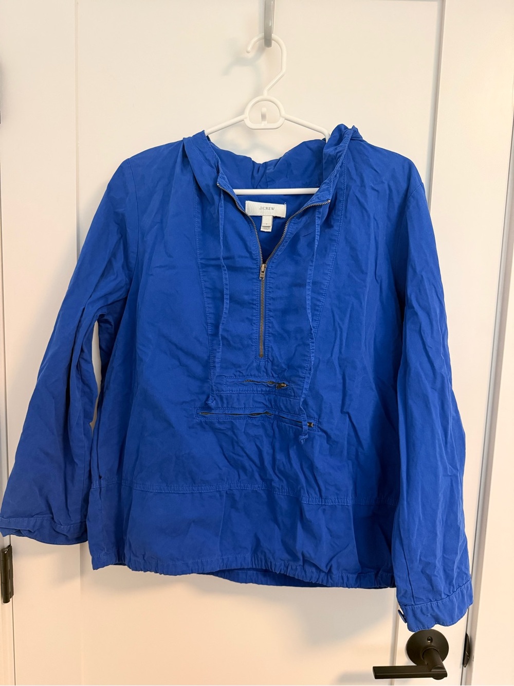 J. Crew Blue Hooded Anorak Jacket- not waterproof